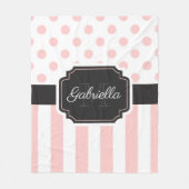 Stippen en strips fleece deken (Voorkant)