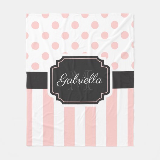 Stippen en strips fleece deken (Voorkant)
