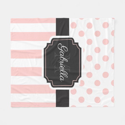 Stippen en strips fleece deken (Voorkant (Horizontaal))