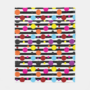 Stippen en strips fleece deken