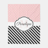 Stippen en strips fleece deken (Voorkant)