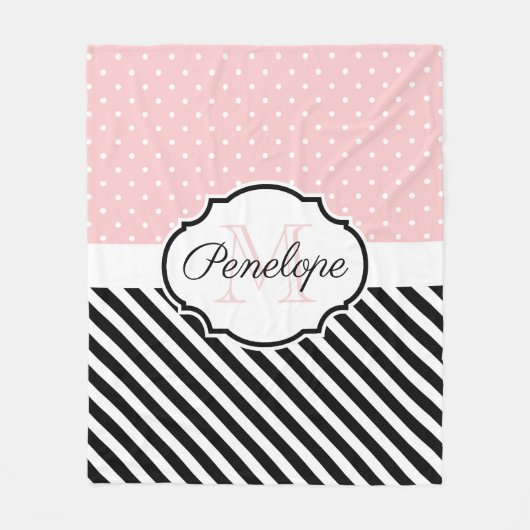 Stippen en strips fleece deken (Voorkant)