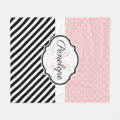 Stippen en strips fleece deken (Voorkant (Horizontaal))