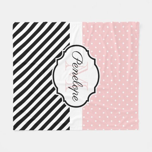Stippen en strips fleece deken (Voorkant (Horizontaal))