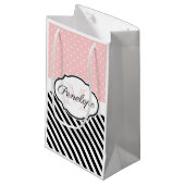 Stippen en strips klein cadeauzakje (Voorkant Gekanteld)