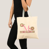 Stippen en strips monogrammed Bag - Pinks Tote Bag (Voorkant (product))