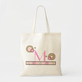 Stippen en strips monogrammed Bag - Pinks Tote Bag