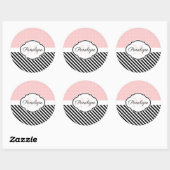 Stippen en strips ronde sticker (Vel)