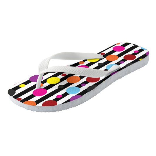 Stippen en strips teenslippers (Schuin)