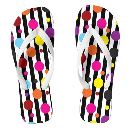 Stippen en strips teenslippers (Voetbed)