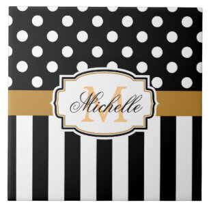 Stippen en strips tegeltje
