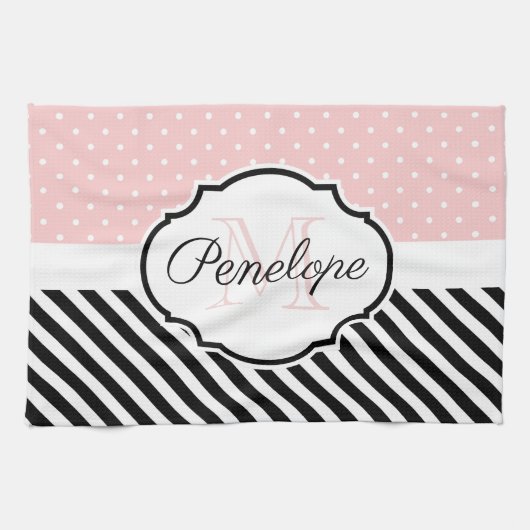 Stippen en strips theedoek (Horizontaal)