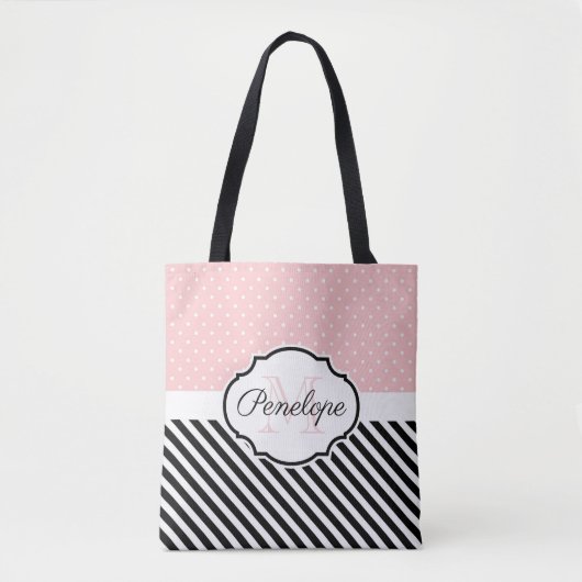 Stippen en strips tote bag (Voorkant)