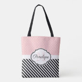 Stippen en strips tote bag (Achterkant)