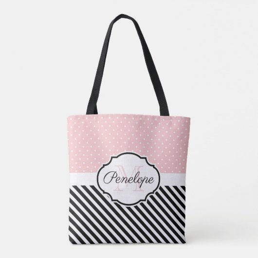 Stippen en strips tote bag (Achterkant)