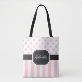Stippen en strips tote bag (Voorkant)