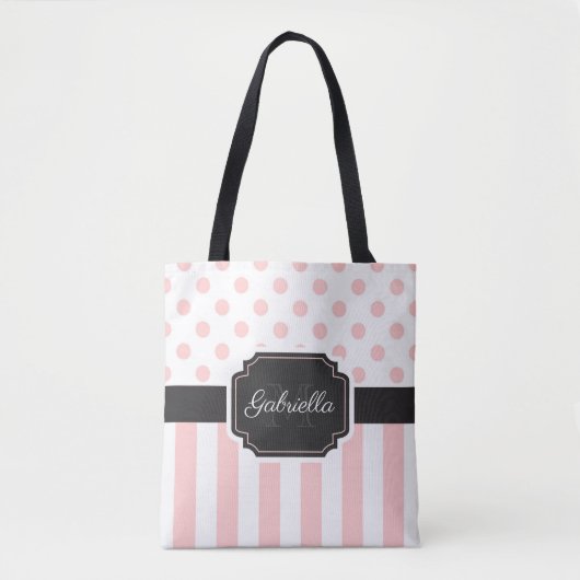 Stippen en strips tote bag (Voorkant)