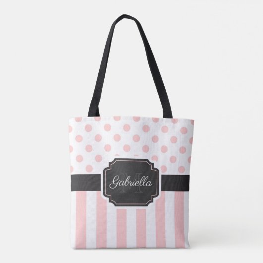Stippen en strips tote bag (Achterkant)