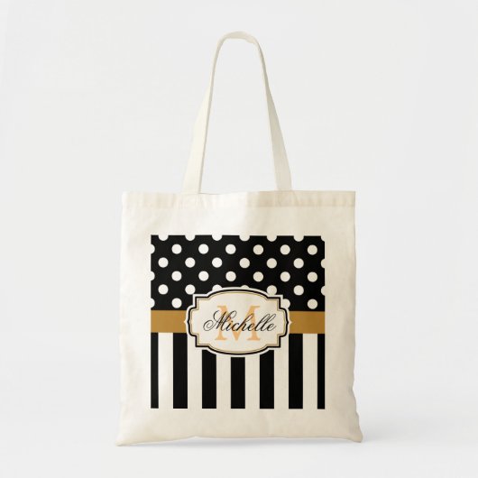 Stippen en strips tote bag (Voorkant)