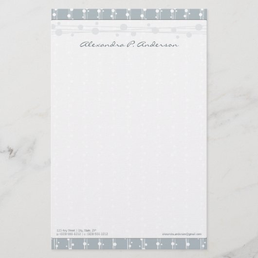 Stippen en stro leisteen grijs Gepersonaliseerd br Briefpapier (Voorkant)