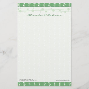 Stippen en stro Levendig groen Gepersonaliseerd br Briefpapier