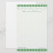 Stippen en stro Levendig groen Gepersonaliseerd br Briefpapier (Voorkant / Achterkant)