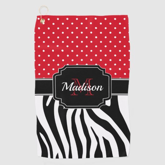 Stippen en Zebra afdrukken Golfhanddoek (Voorkant)