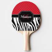 Stippen en Zebra afdrukken Tafeltennisbatje (Achterkant)