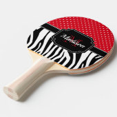 Stippen en Zebra afdrukken Tafeltennisbatje (Voorkant Gekanteld)
