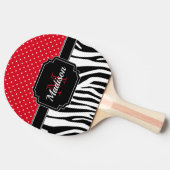 Stippen en Zebra afdrukken Tafeltennisbatje (Zijkant)
