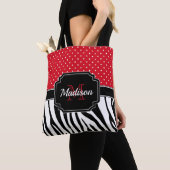 Stippen en Zebra afdrukken Tote Bag (Dichtbij)