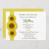 Stippen en zonnebloemen Moederdag uitnodiging (Voorkant / Achterkant)