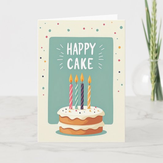 Stippen Feestcake Kaart (Voorkant)