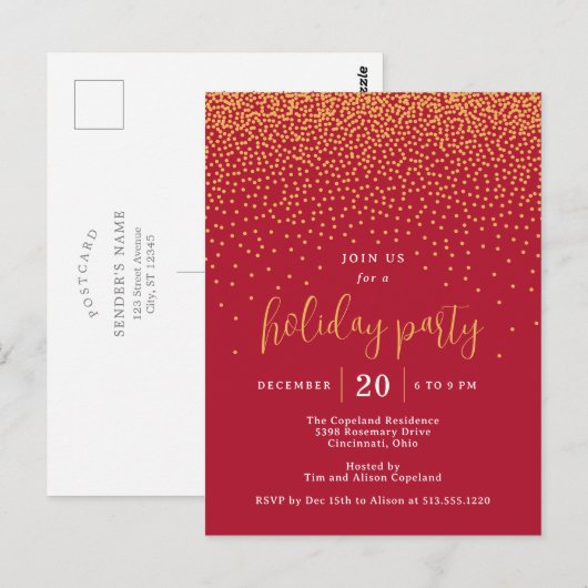 Stippen-feestdag Briefkaart voor uitnodiging voor  (Voorkant / Achterkant)