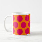 Stippen Forever polka stip oranje en warm roze Koffiemok (Links)