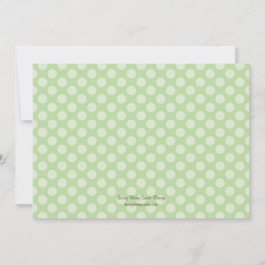 Stippen Foto Christening Invitation Green Kaart (Achterkant)