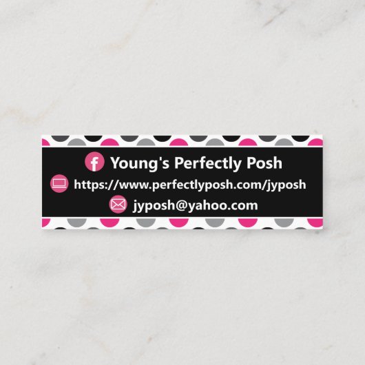 Stippen Gerber Daisy Posh visitekaartje (Achterkant)