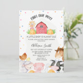 Stippen Geslachtsneutraal Boerderij Red Barn Baby  Kaart (Staand voorkant)