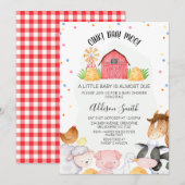 Stippen Geslachtsneutraal Boerderij Red Barn Baby  Kaart (Voorkant / Achterkant)