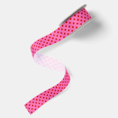 Stippen Gestippelde Doe-Het-Zelf Kleuren Warm Roze Satijnen Lint (Achterkant)