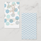 Stippen & glitter - Baby shower - Ticket met luier Informatiekaartje (Voorkant / Achterkant)