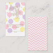 Stippen & glitter - Baby shower - Ticket met luier Informatiekaartje (Voorkant / Achterkant)