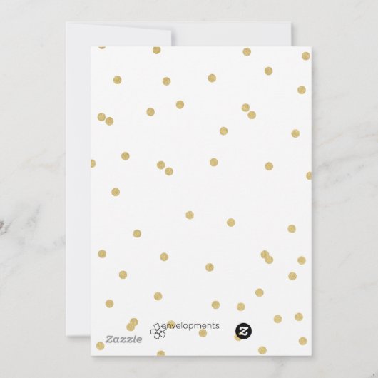 Stippen Gold Script Holiday Card Feestdagenkaart (Achterkant)