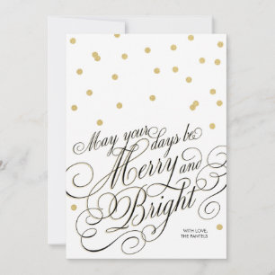 Stippen Gold Script Holiday Card Feestdagenkaart