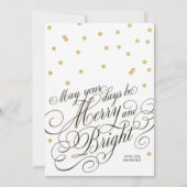 Stippen Gold Script Holiday Card Feestdagenkaart (Voorkant)