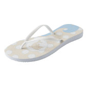 Stippen, golven, dolfijn door het Zee, Creamy Blue Teenslippers (Schuin)
