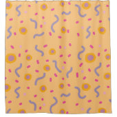 Stippen Grappig Gelukkig Kleurrijk Abstract Douchegordijn (Voorkant)