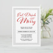 Stippen grens Eet, Drink en wees vrolijk vakantief Kaart (Staand voorkant)