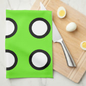 Stippen Groen Wit Zwart 4Mel Theedoek (Quarter Fold)