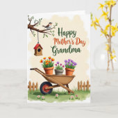 Stippen Grootmoeders Dag Kaart (Gele Bloem)